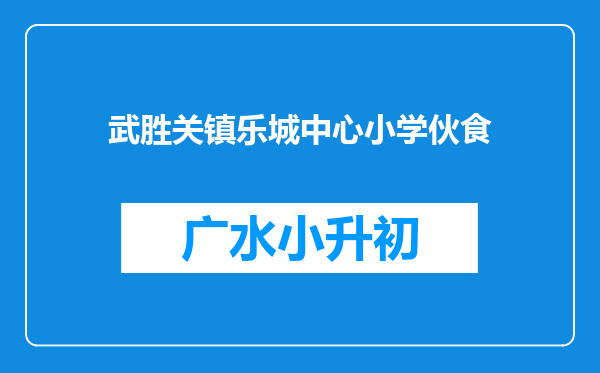 武胜关镇乐城中心小学伙食