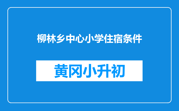 柳林乡中心小学住宿条件