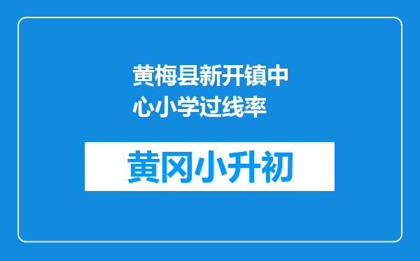 黄梅县新开镇中心小学过线率