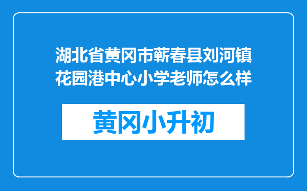 湖北省黄冈市蕲春县刘河镇花园港中心小学老师怎么样