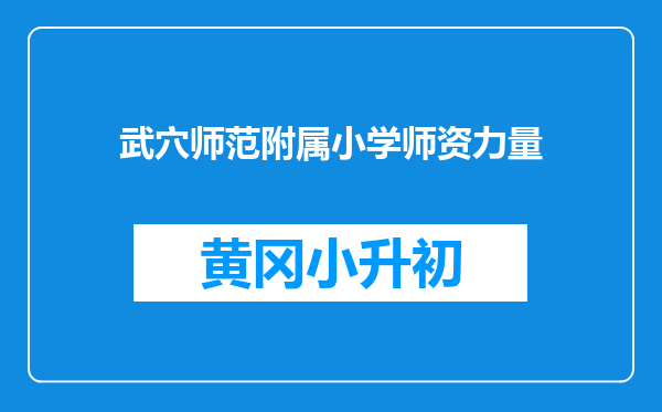 武穴师范附属小学师资力量