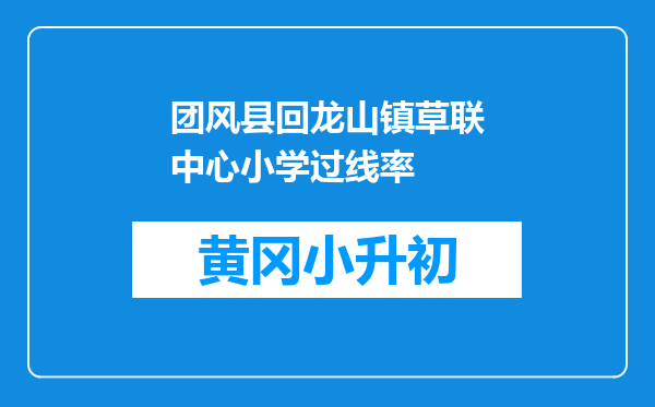 团风县回龙山镇草联中心小学过线率