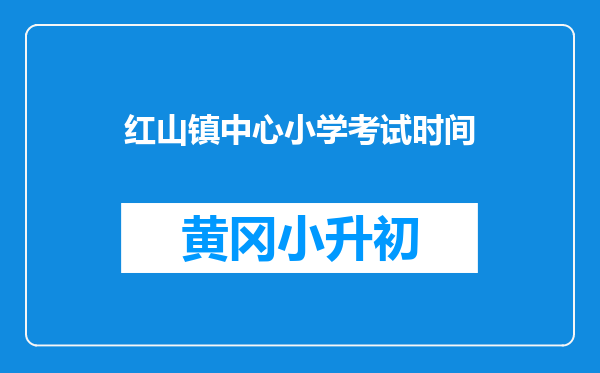 红山镇中心小学考试时间