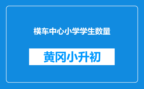 横车中心小学学生数量