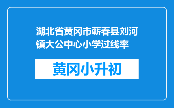 湖北省黄冈市蕲春县刘河镇大公中心小学过线率