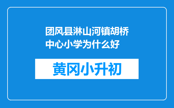 团风县淋山河镇胡桥中心小学为什么好