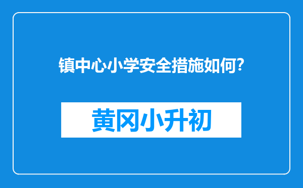 镇中心小学安全措施如何？