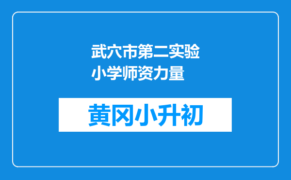 武穴市第二实验小学师资力量