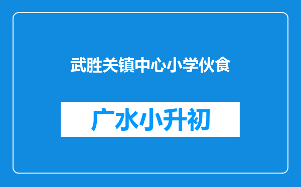 武胜关镇中心小学伙食
