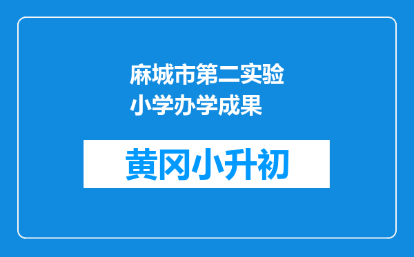 麻城市第二实验小学办学成果