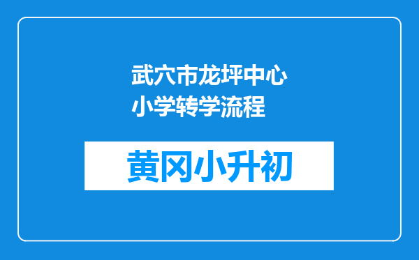武穴市龙坪中心小学转学流程