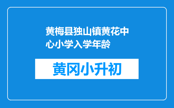 黄梅县独山镇黄花中心小学入学年龄