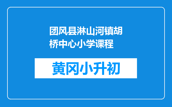 团风县淋山河镇胡桥中心小学课程