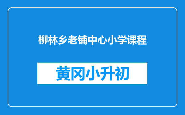 柳林乡老铺中心小学课程