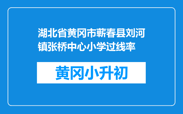 湖北省黄冈市蕲春县刘河镇张桥中心小学过线率