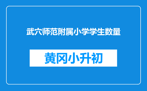 武穴师范附属小学学生数量