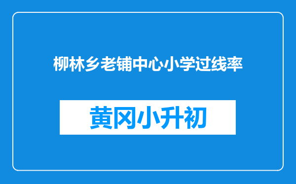 柳林乡老铺中心小学过线率