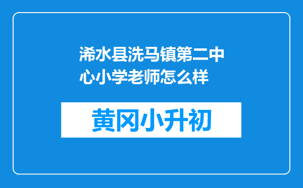 浠水县洗马镇第二中心小学老师怎么样