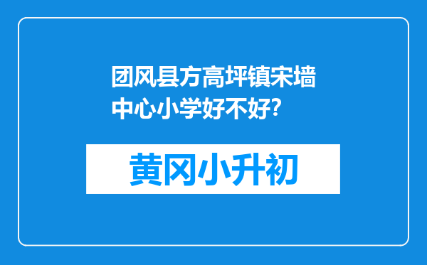 团风县方高坪镇宋墙中心小学好不好？