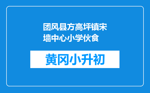 团风县方高坪镇宋墙中心小学伙食