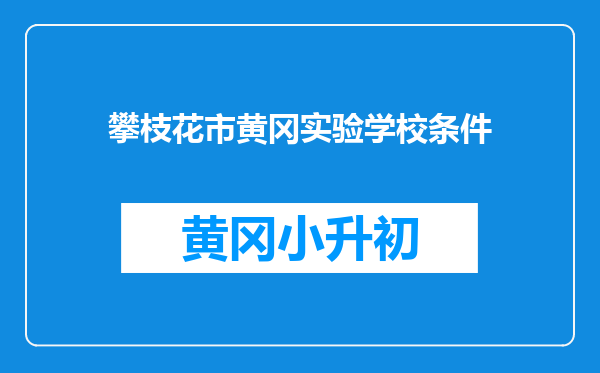 攀枝花市黄冈实验学校条件