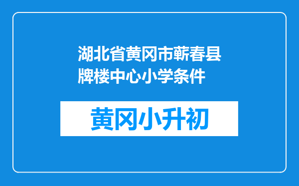 湖北省黄冈市蕲春县牌楼中心小学条件