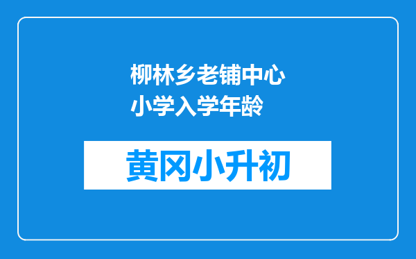 柳林乡老铺中心小学入学年龄