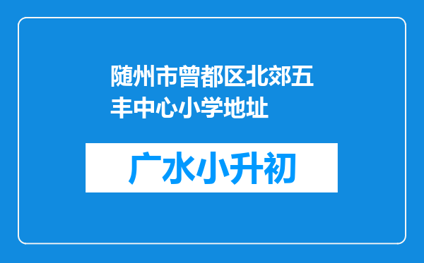 随州市曾都区北郊五丰中心小学地址