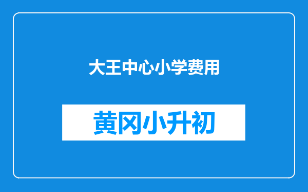 大王中心小学费用