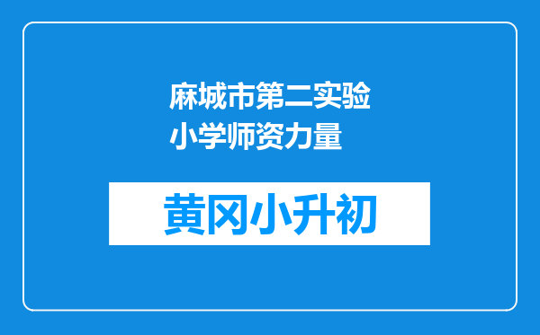 麻城市第二实验小学师资力量