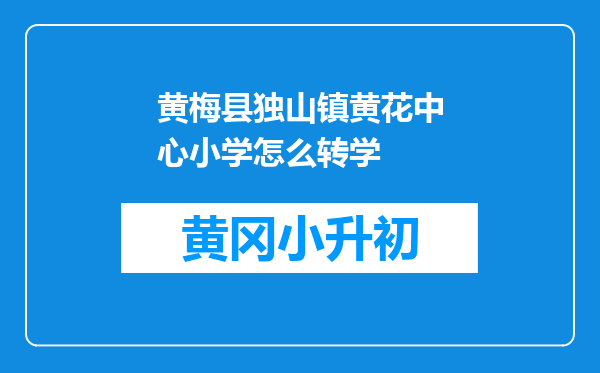 黄梅县独山镇黄花中心小学怎么转学