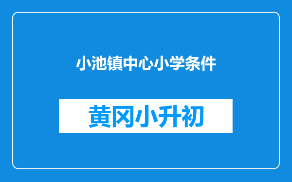 小池镇中心小学条件