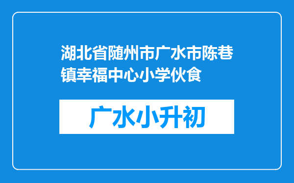 湖北省随州市广水市陈巷镇幸福中心小学伙食