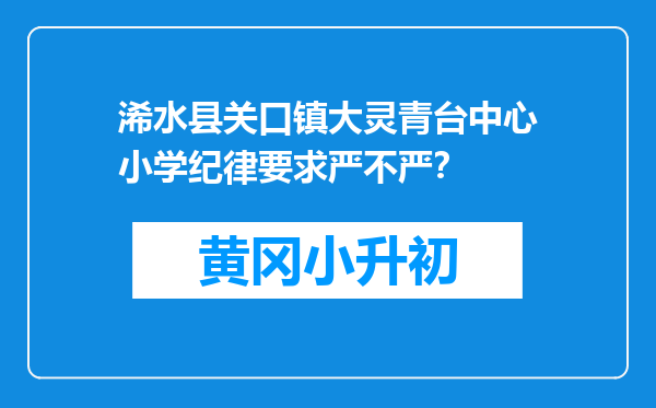 浠水县关口镇大灵青台中心小学纪律要求严不严？