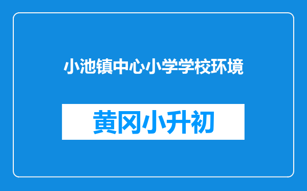 小池镇中心小学学校环境