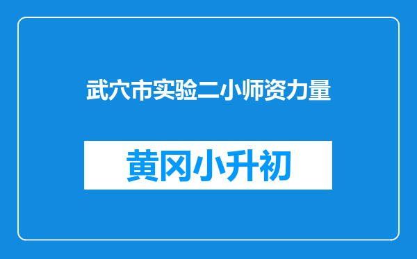 武穴市实验二小师资力量