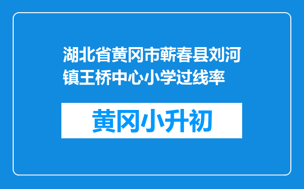 湖北省黄冈市蕲春县刘河镇王桥中心小学过线率