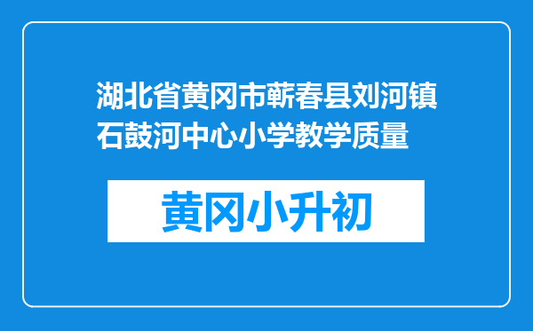 湖北省黄冈市蕲春县刘河镇石鼓河中心小学教学质量