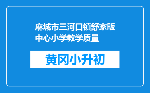 麻城市三河口镇舒家畈中心小学教学质量