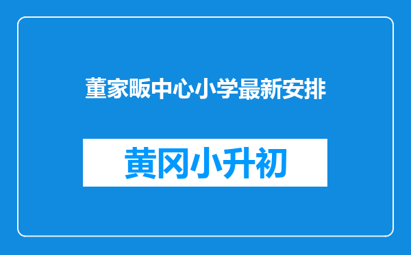 董家畈中心小学最新安排