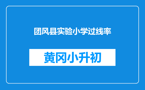 团风县实验小学过线率
