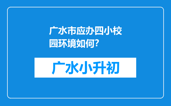 广水市应办四小校园环境如何？