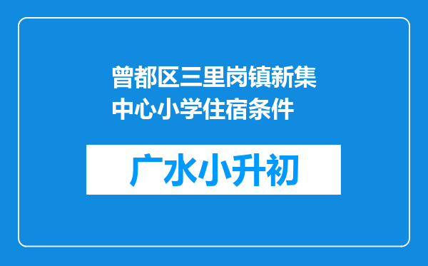 曾都区三里岗镇新集中心小学住宿条件