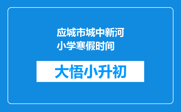应城市城中新河小学寒假时间