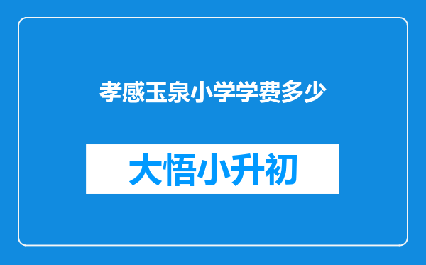 孝感玉泉小学学费多少