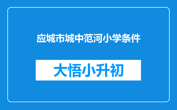 应城市城中范河小学条件
