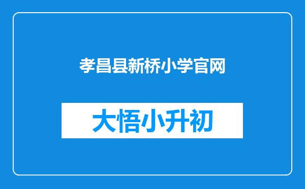 孝昌县新桥小学官网