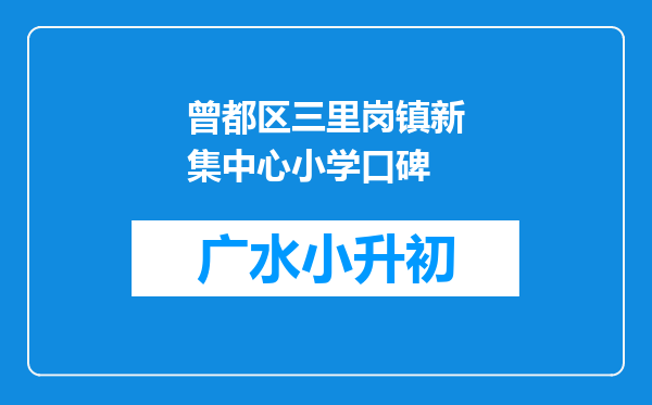 曾都区三里岗镇新集中心小学口碑