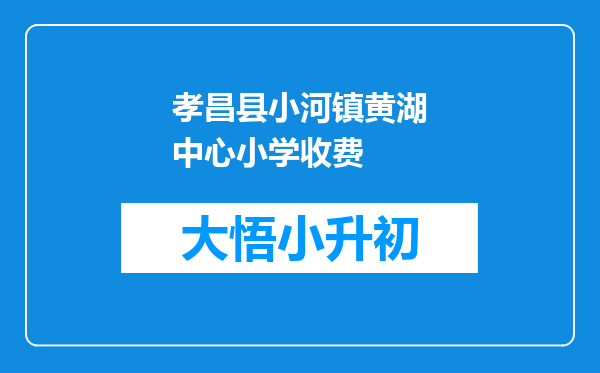 孝昌县小河镇黄湖中心小学收费