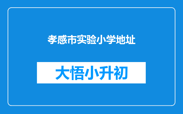 孝感市实验小学地址
